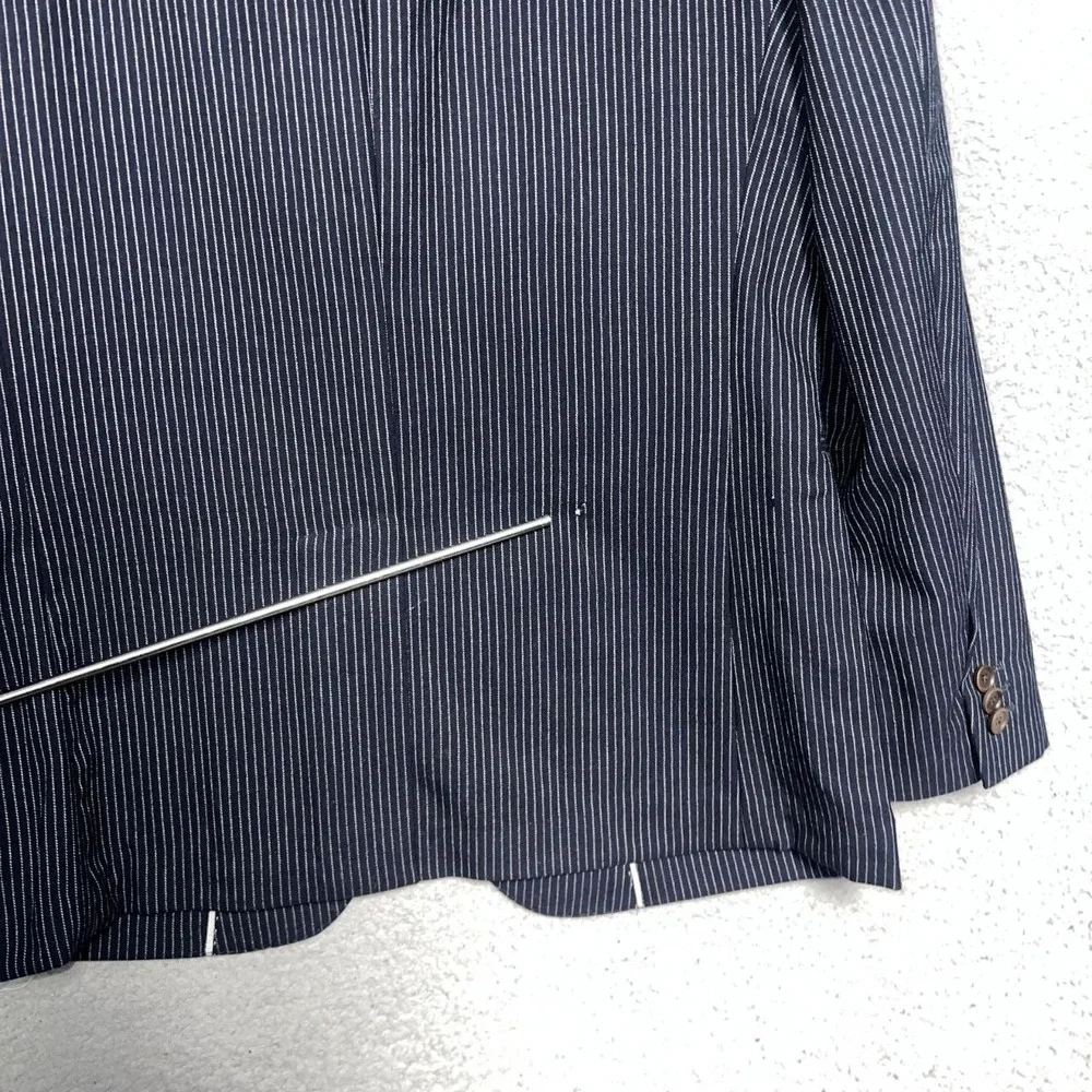 Banana Republic Heritage Blazer Mens 38S Blue Pinstripe‎ Wool Cashmer Blend Coat